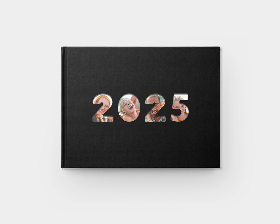 Livro de fotografias do ano com janela