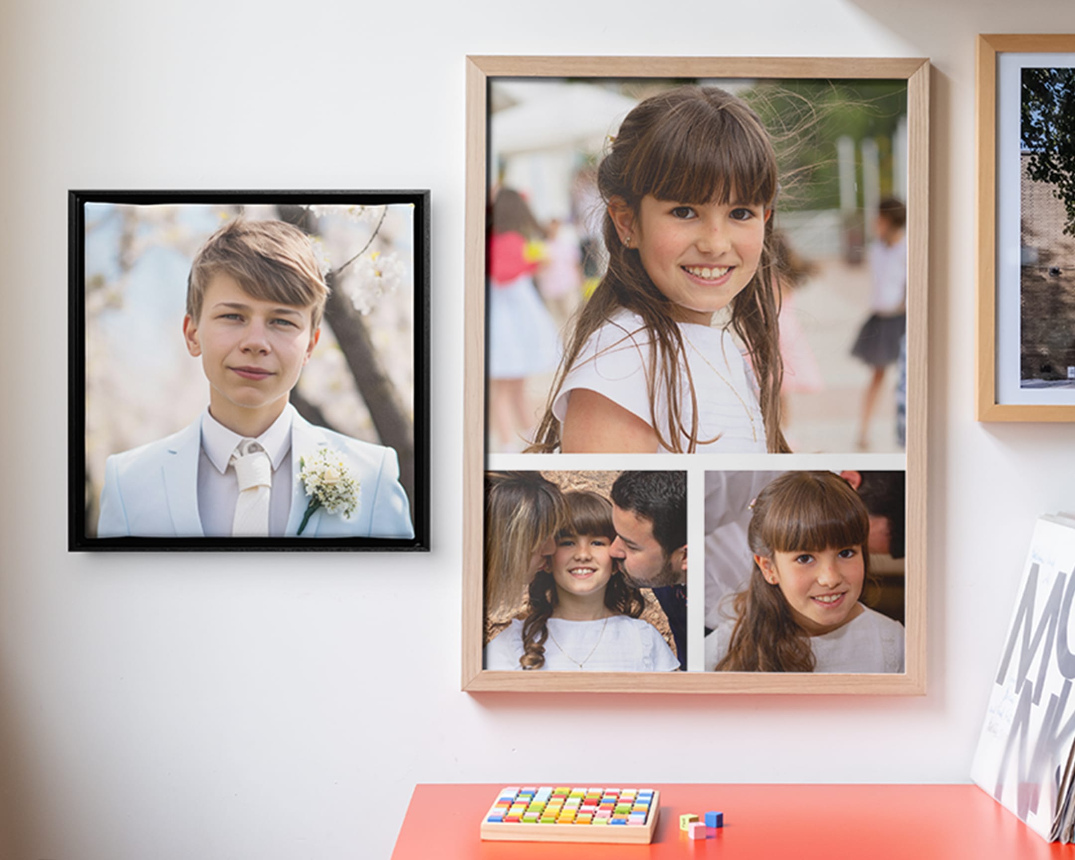 Decoração de parede com uma disposição em colagem ou não