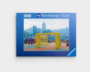 Um puzzle personalizado com a foto de uma cidade