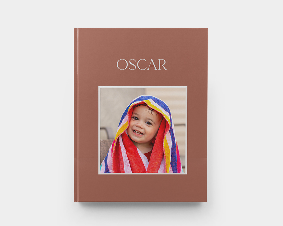 Álbum de fotos vertical grande com capa acolchoada plana