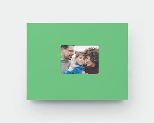 Álbum de fotos com capa de janela quadrada