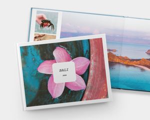 Álbum de fotos paisagem grande com capa acolchoada plana