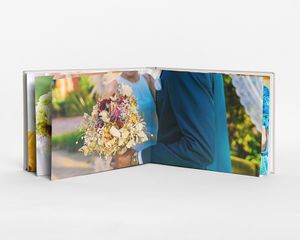 Álbum de fotos paisagem grande com capa acolchoada plana