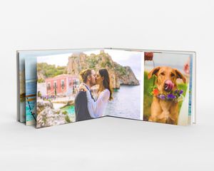 Álbum de fotos paisagem extra-grande com capa acolchoada plana