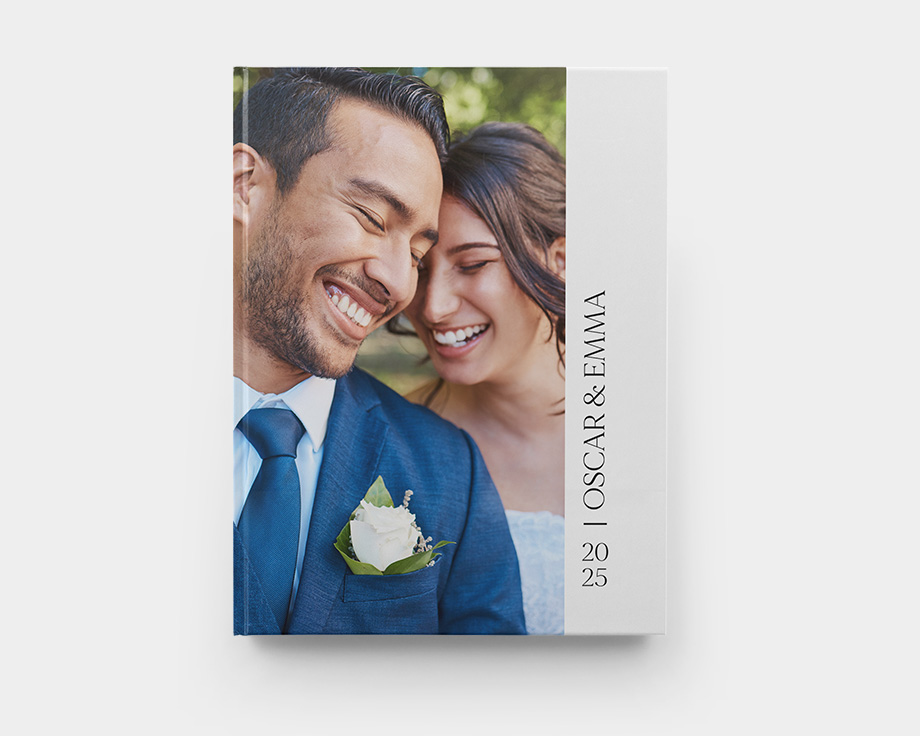 Álbum de fotos vertical grande com capa acolchoada plana