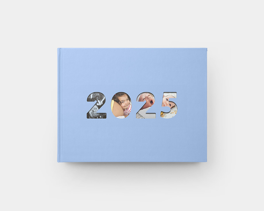 Livro de fotografias anual com janela