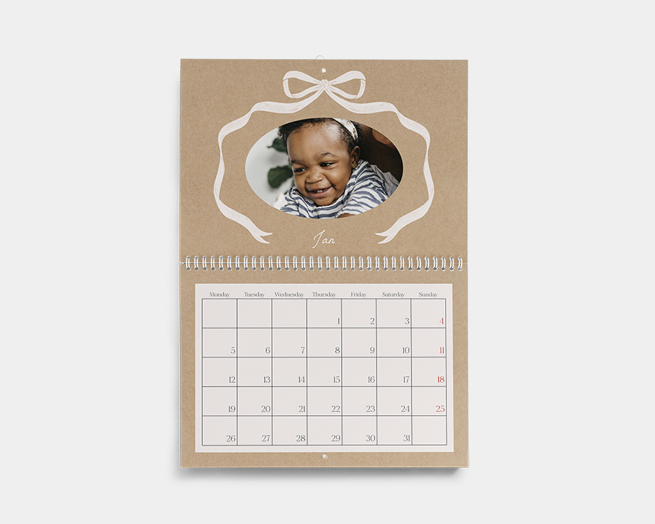 Calendário de parede duplo A4