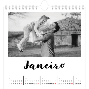 Calendário fotográfico quadrado — Escrito à mão