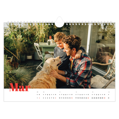 Calendário A4 horizontal — Um ano audacioso [Março]