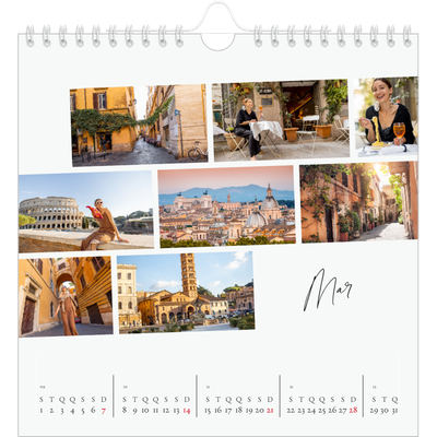 Calendário quadrado — Férias na cidade [Março]