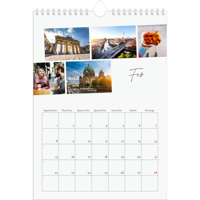 Calendário fotográfico A4 — Férias na cidade [Fevereiro]