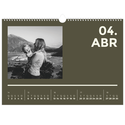 Calendário A3 Horizontal — Contemporâneo arrojado [Abril]