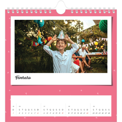 Calendário quadrado — Fotografias coloridas [Fevereiro]
