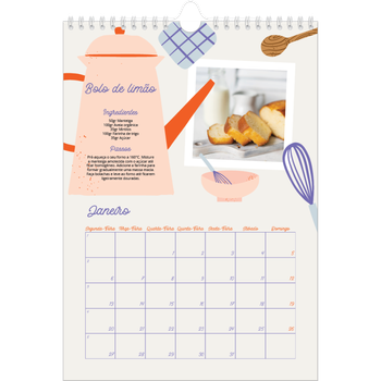 Calendário fotográfico A4 — Receitas do ano