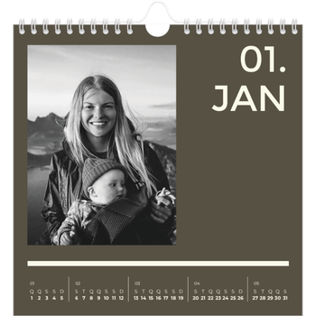 Calendário fotográfico quadrado — Contemporâneo arrojado