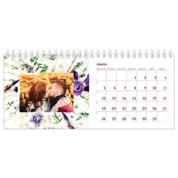 Calendário de Fotografias de Mesa — Molduras de flores