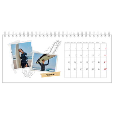 Calendários de mesa — Estilo de álbum de recortes [Fevereiro]