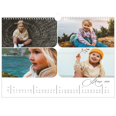 Calendário A3 Horizontal — Instantâneos e escrita [Março]