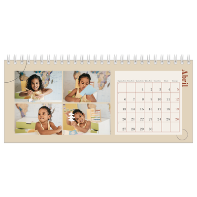 Calendários de mesa — Texto assimétrico [Abril]
