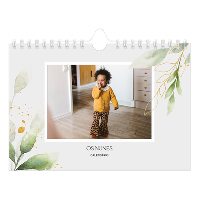 Calendário A5 horizontal — Salpicos florais [capa]