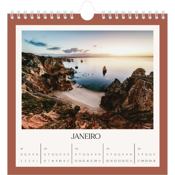 Calendário fotográfico quadrado — Cores clássicas