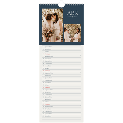 Calendário fino  — Ardósia e serifas [Abril]