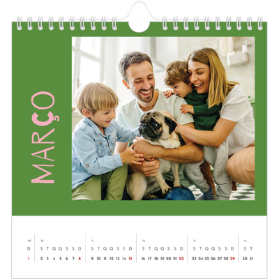 Calendário quadrado — Divertido e colorido [Março]