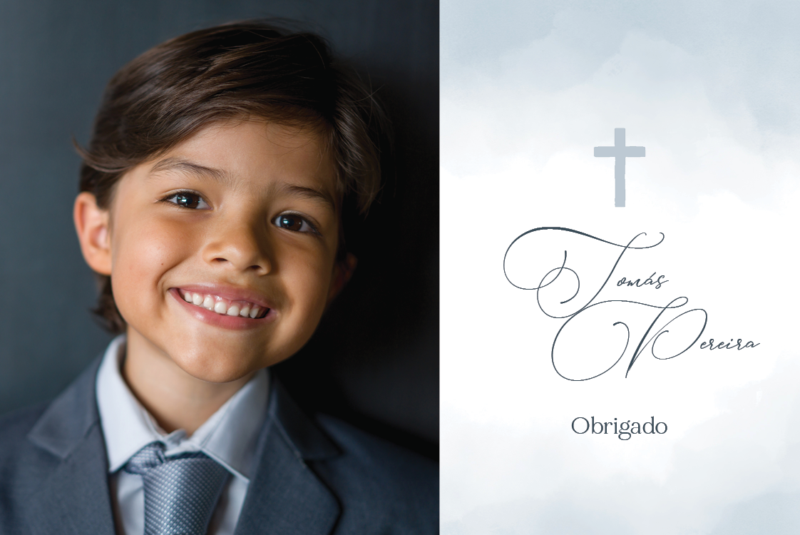 Cartões de agradecimento — Aquarela abstrata azul