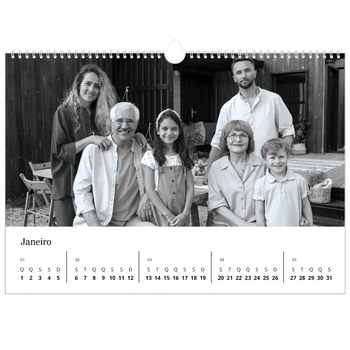 Calendário fotográfico horizontal A3 — Foco
