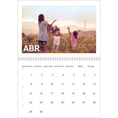 Calendário A4 duplo — Mês grande [Abril]
