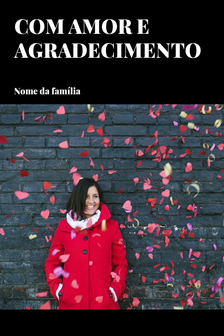 Cartões de agradecimento — Cabeçalho preto