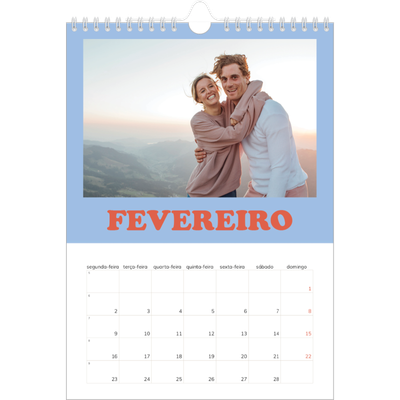 Calendário fotográfico A4 — Molduras retro [Fevereiro]
