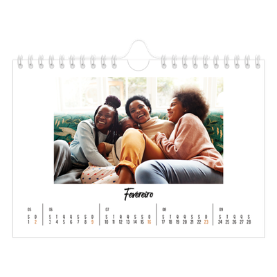 Calendário A5 horizontal — Isto sou eu [Fevereiro]