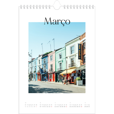 Calendário fotográfico A4 — O meu diário de viagem [Março]