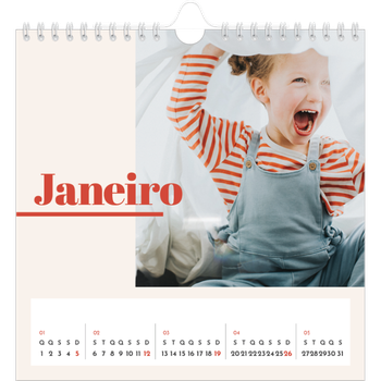 Calendário fotográfico quadrado — Nostalgia dos anos 90