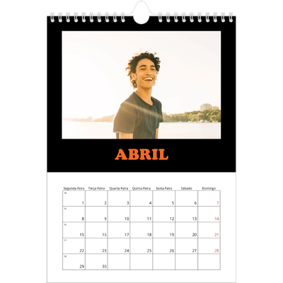 Calendário fotográfico A4 — Tipo divertido [Abril]