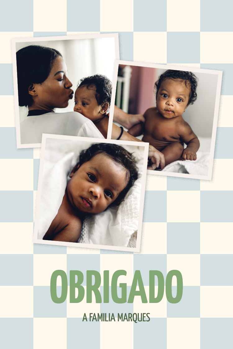 Cartões de agradecimento — Pequenos azulejos