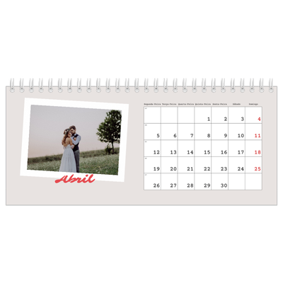 Calendários de mesa — Assinado a carmim [Abril]