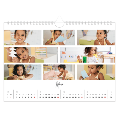 Calendário A4 horizontal — Arranjos fotográficos [Março]