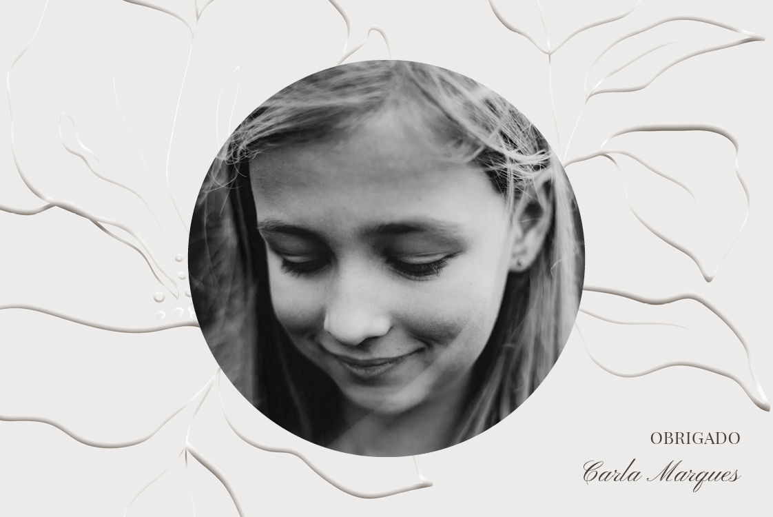 Cartões de agradecimento — Flor em relevo de papel