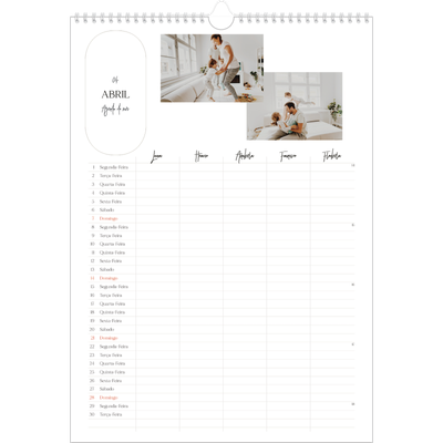 Agenda familiar A3 — Planificador de planos - Família de 5 [Abril]