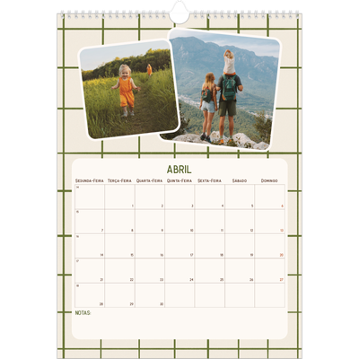 Calendário A3 — Padrões retro [Abril]