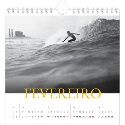 Calendário quadrado — Estilo Heritage [Fevereiro]