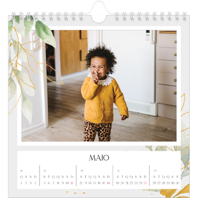 Calendário quadrado — Salpicos florais [capa]