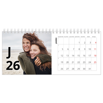 Calendário de Fotografias de Mesa — Estilo de carta