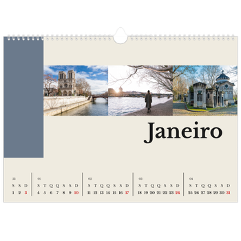 Calendário fotográfico horizontal A3 — Vistas do mundo