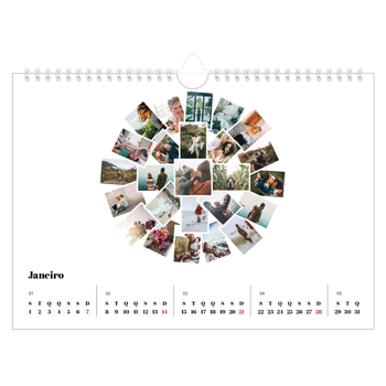 Calendário de Fotografias A4 Paisagem — Formas de colagem
