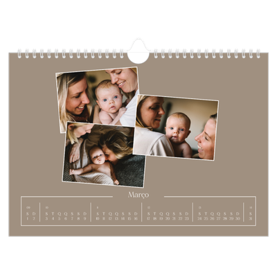 Calendário A4 horizontal — Recordações criadas [Março]