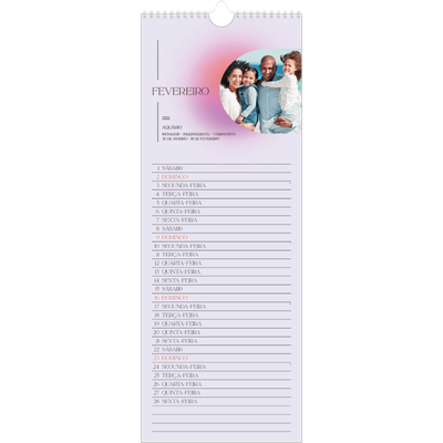 Calendário fino  — Degradê de astrologia [Fevereiro]