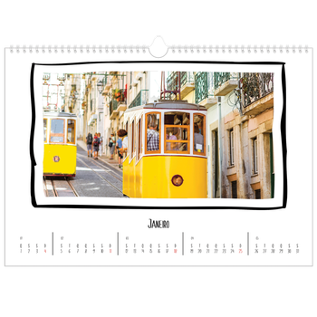 Calendário fotográfico horizontal A3 — Momentos de álbum de recortes